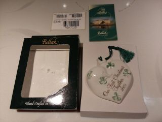Belleek Hanging Ornament Hand Crafted In Ireland Our 1st Xmas Together 2009
