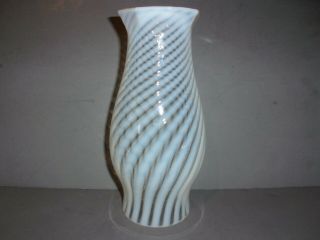 Fenton Art Glass French Opalescent Spiral Optic Hurricane Candle Lamp Shade