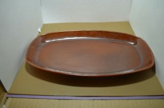 Vintage Mid Century Modern Frankoma Pottery Brown Serving Platter Gp