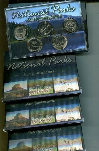 2012 - 2018 S National Park Quarter Set With Holders 742p
