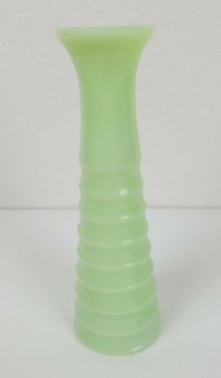Vintage Jadeite Jeanette Glass Art Deco Bud Vase 6 " Ribbed Ringed 1930s