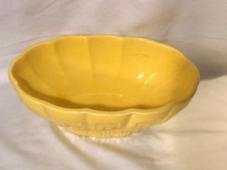 1950 ' s - 1960 ' s Vintage Haeger No17 - Oval / Bright Yellow Pottery Planter - 3