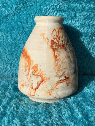 LISTING HELD Vintage Nemadji Pottery Ribbed Beehive Vase - 6 