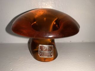 Vintage Viking Art Glass Persimmon Orange Mushroom