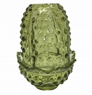 Fenton Hobnail Art Glass Colonial Green Fairy Lamp