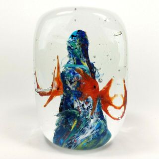 Dynasty Gallery Heirloom Collectible Glass Paperweight Tropical Fish Sea Coral