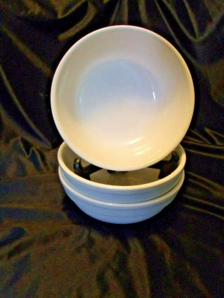 Set Of 3 - Crate & Barrel Culinary Arts White Cafeware Ii Soup Bowls - 6 3/4 "