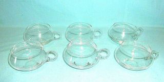 Reikers Crisa Moderno Clear Glass Replacement Punch Bowl Cups Mcm Set Of 6
