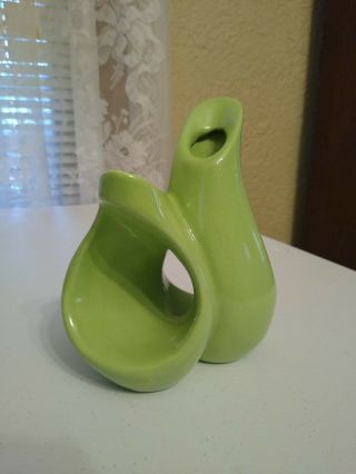 Vintage Mcm Green Form Ceramic Sculpture 6 "