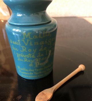Vintage French Mustard Jar MAILLE Crock Moutard Verts Au Vinaigra 3