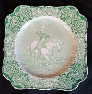 Crown Ducal,  George Washington Bicentenary Memorial Plate 1732 - 1932,  Green