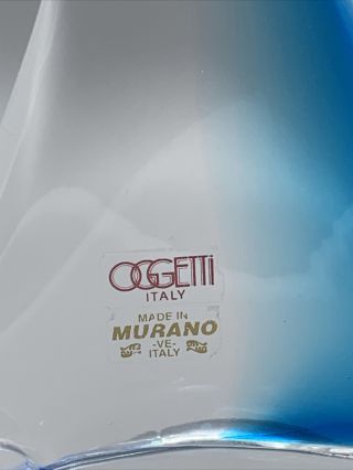 MURANO GLASS SAILBOAT OGGETTI LABEL ITALY 8.  75” 2
