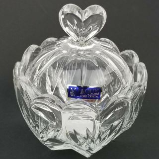 Marquis By Waterford Crystal Candy Heart Bowl Dish Sweet Memories Covered Box