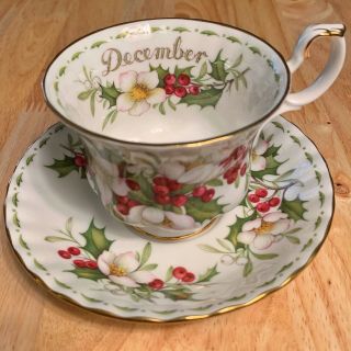 Vintage Royal Albert Teacup & Saucer - Christmas Rose December Flower Of The Month