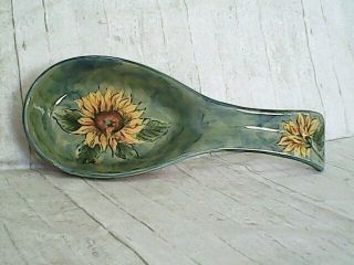 Maxcera Terra Sunflower " Flower Spoon Rest Hand Crafted