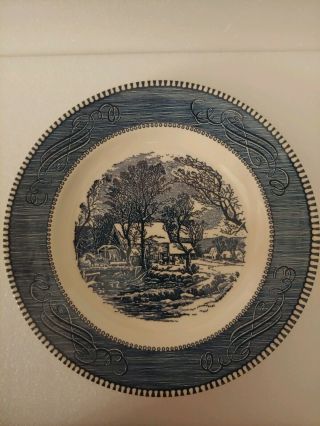 Royal China Currier And Ives 9 " Luncheon Plate " The Old Grist Mill "