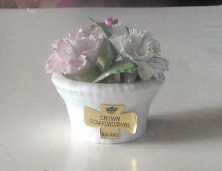 Jan.  Crown Staffordshire,  England Fine Bone China Floral Bouquet - Carnations