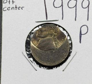 1999 P Jefferson Nickel Off Center Error Coin Choice / Gem Unc