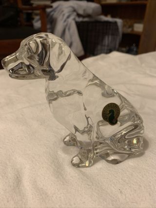 Waterford Crystal Dog Figurine Labrador Retriever Paperweight Large Retired