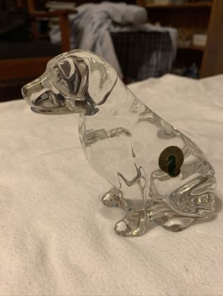 WATERFORD Crystal Dog Figurine Labrador Retriever Paperweight Large retired 2