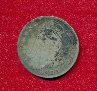 1808 Capped Bust Silver Half Dollar Nicely Circulated