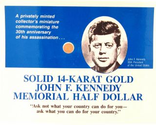 14k Gold Coin John F.  Kennedy Memorial Half Dollar