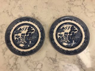 2 Blue Willow Bread Plates 6 1/4” Johnson Brothers.
