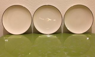 Franciscan Pottery China Platinum Band Set Of 3 Bread & Butter Plates Ivory