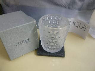 LALIQUE CRYSTAL CANDLE HOLDER MOSSI CLEAR VOTIVE 3