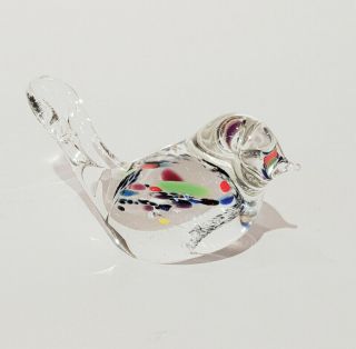 Clear Small Bird Of Happiness - Hand Crafted Colourful Glass Bird Eamonn Vereker