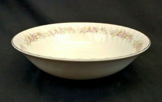 Teahouse Rose Fine China Dansico 9 Inch Round Serving Bowl White With Pink Roses