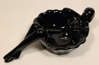 Mosser Glass Art Deco Style Black Glass Bathing Beauty Soap Or Trinket Dish
