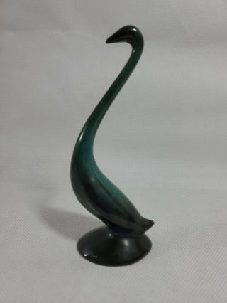 Blue Mountain Pottery Drip Glazed Green Egret Crane Heron Long Neck Canada