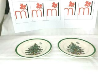Set Of 2 Spode Christmas Tree Butter Pat Plates? S3324 - A1.  4 3/8 " W Dishwasher