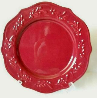 Red Garnet Dinner Plate 11 " With Raised Leaf Rim By Better Homes And Gardens