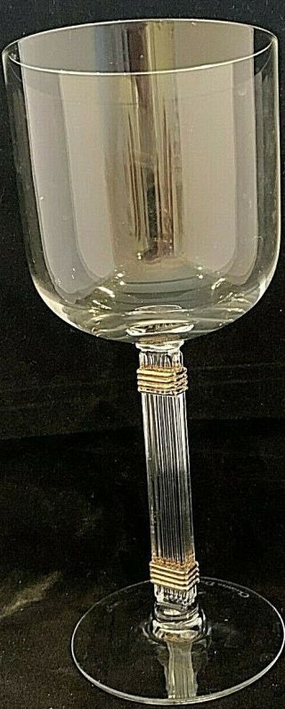 Christian Dior Gaudron Crystal Water Goblet/wine Glass W/24k Gold Trim