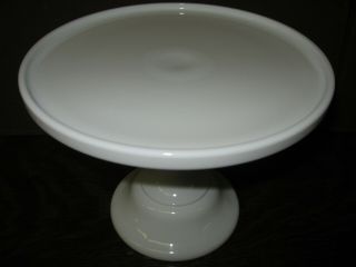 White Milk Glass Cake Serving Stand / Plate Platter Pedestal Raised Tray Cupcake