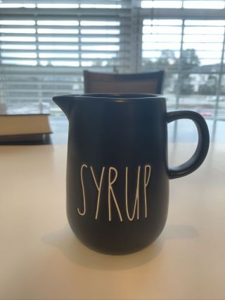 Rae Dunn – Syrup Pour Pitcher Carafe - Ll Black Matte Breakfast Chocolate Chip