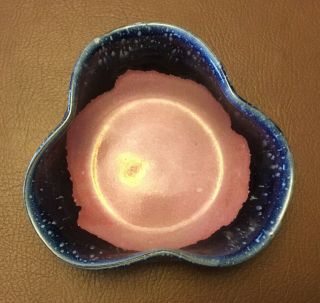Joan Mallick Pink Blue Ceramic Bowl Block Island Blue Studio Ruffle Handmade