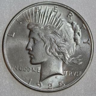 1925 - P $1 Peace Silver Dollar Ch/gem Bu