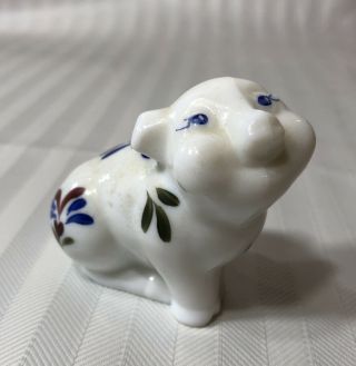 Fenton Glass Pig Figurine Blue Red Green Hand Painted By D.  Frederick