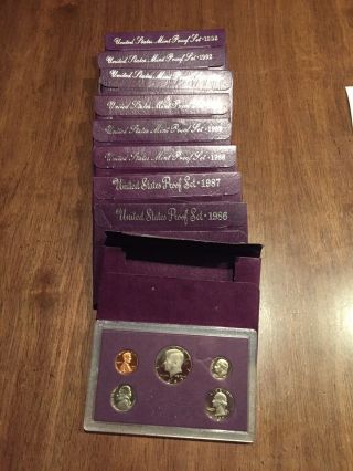 1985 Thru 1993 united states proof set 9 Years Of Coins 2
