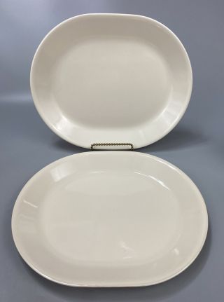 Set Of 2 Corelle Sandstone Beige Oval Serving Platters 12 " X 10 "