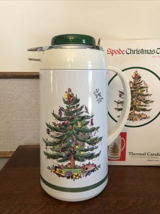 Spode Christmas Tree Thermal Carafe Thermos Pot Serve Coffee Tea Hot Water 3