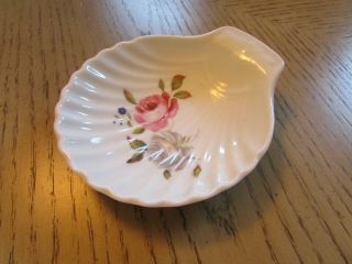 Royal Worcester Porcelain Shell Pin Dish Made In England Pink Rose 5 "