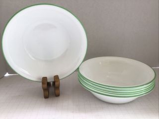 Corelle My Garden Green Rimmed Soup Bowls 7 Inch Round Set Of Six