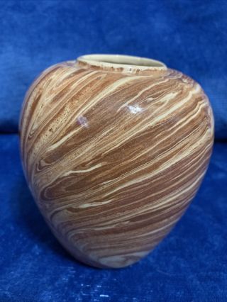 Emil Cahoy Handcrafted Swirled Pottery Colome South Dakota Vase,  Signed