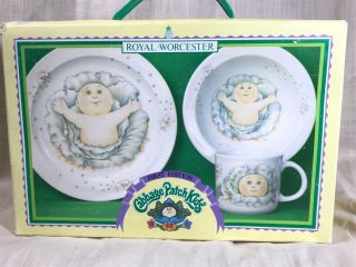 Nib Cabbage Patch Kids Royal Worcester Spode Plate Bowl Mug Set 1983 Worchester