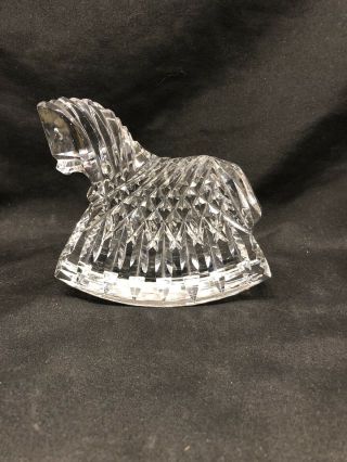 Irish 4.  5 " Waterford Crystal Rocking Horse Figurine Paperweight
