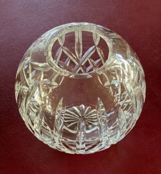 Round Waterford Crystal Rose Bowl In Lismore Pattern.  Candle Holder 6 "